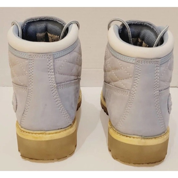 Vtg FUBU Collection Women’s Quilted Contender Boots POWDER BLUE 7M Construction - Picture 8 of 12